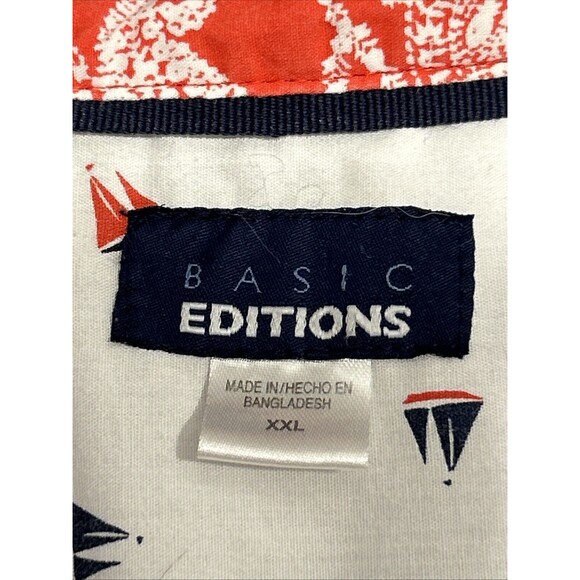 Basic Editions Button-up shirt size xxl short sleeve Sailboat - Picture 5 of 7